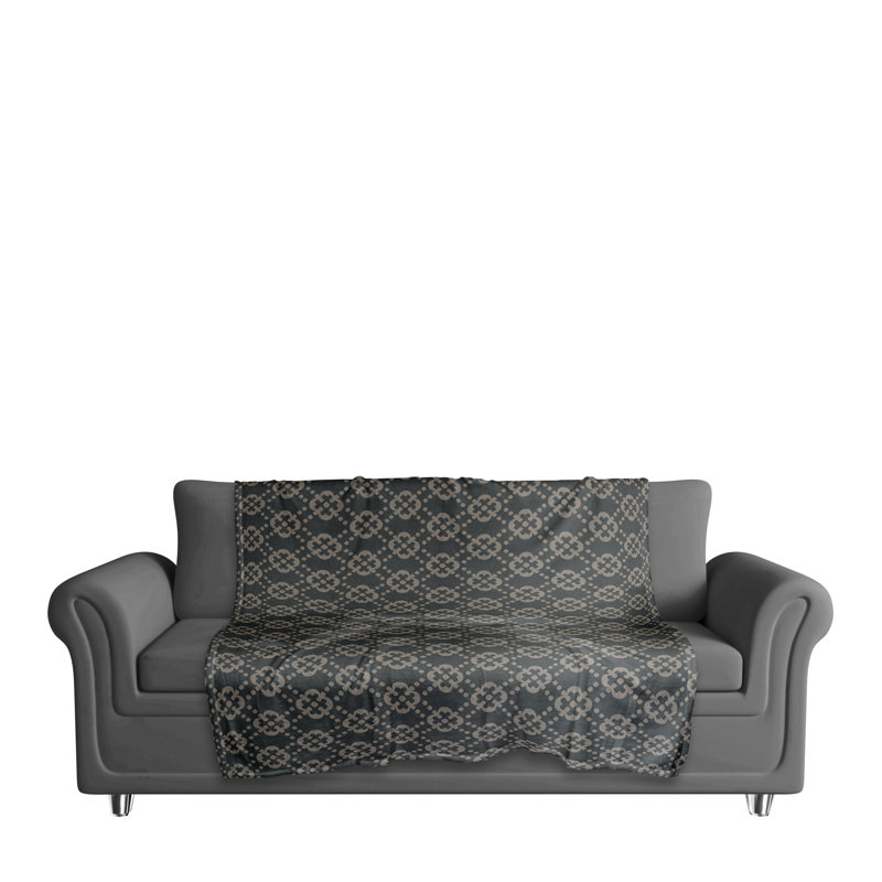  Jeté floral Argyle, Brun / noir