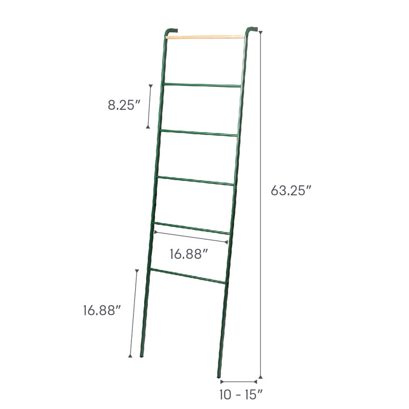 Support à échelle incliné Yamazaki Home, acier, Vert forêt