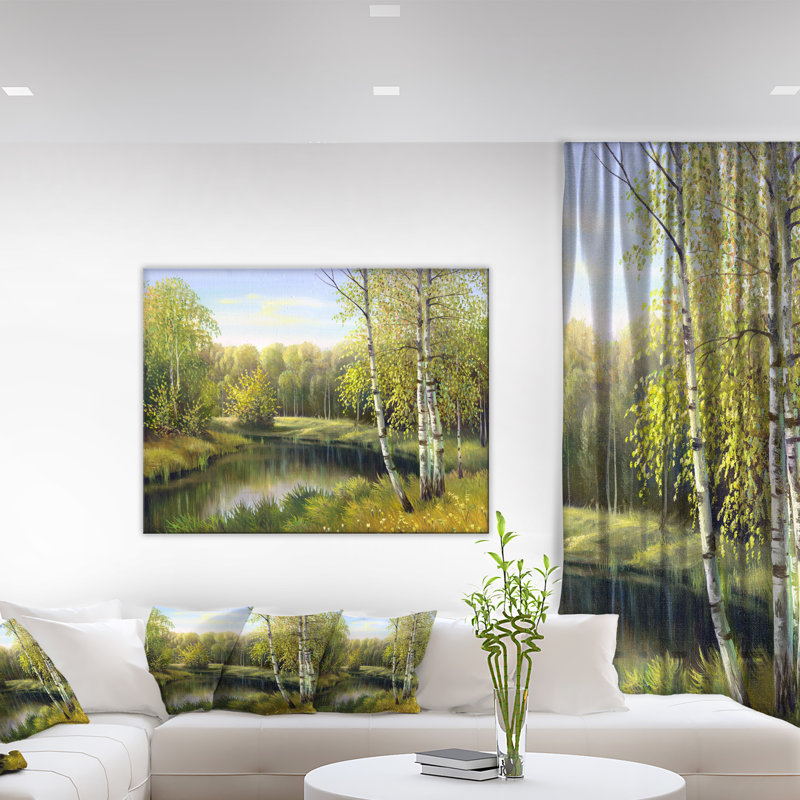 «Quiet Autumn River», reproduction d'art, H 12 po x l 20 po x p 1 po, Toile tendue