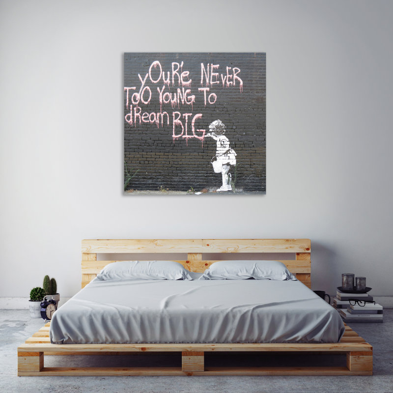 Dream Big II by Banksy - Wrapped Canvas Print, 30 cm H x 30 cm W x 4 cm D