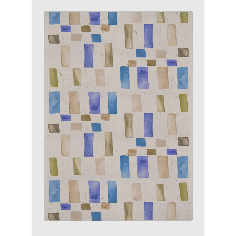 Tapis tissé à la machine en polyester ambre doré, Rectangle 2 pi x 3 pi