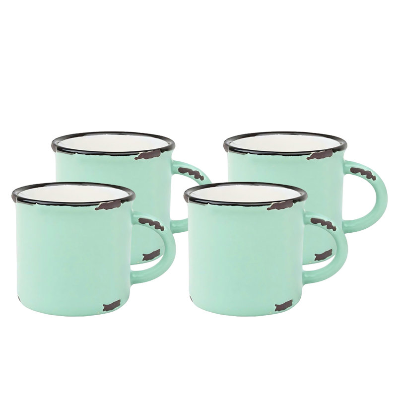 Tasse à espresso en grès 4 oz Canvas Home, Pois vert