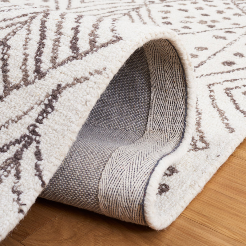 Tapis géométrique en laine et en coton touffeté à la main Anaira, Rectangulaire 3 pi x 5 pi