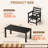 7-Piece HDPE Plastic Patio Outdoor Dining Set 6 Armchairs And 69" Table With 2" Umbrella Hole-1538119651