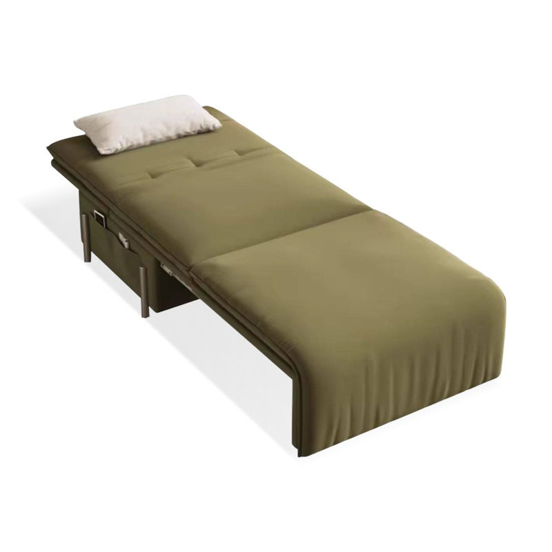 Canapé convertible pliable en lin vert mat, 31.5"W*39.37"D*35.43"H
