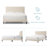 Dove Upholstered Queen Platform, Tufted Channel Headboard, Mid-century Bedroom Furniture, No Box Spring Required, Bed Frame Wood Slats, Modern Soft Boucle, 64.25" X 84.5" X 45"-669296043