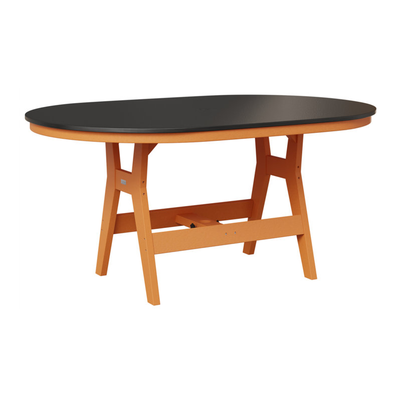 Table de bar berlinoise Berlin, H 38,87 po x l 64 po x P 44 po, Orange mangue, Noir martelé