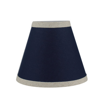 Abat-jour à candélabre en coton empire H 5 po x l 6 po (attache) de couleur bleu marine