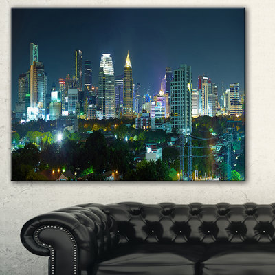 « night city bangkok cityscape », impression sur toile