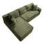 Canapé modulaire rembourré en velours côtelé 94,5 po, canapé et méridienne en mousse compressée sans os avec 2 coussins et poches latérales - aucun assemblage requis-2019067888-2019067889
