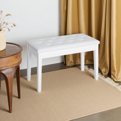 Banc de piano, fauteuil de piano en duo avec coussin rembourré en similicuir et structure en bois, banc à clavier capitonné