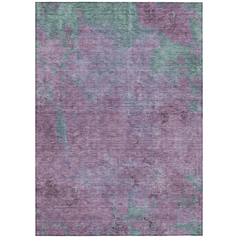 Tapis intérieur lavable abstrait 9 pi x 12 pi lavande