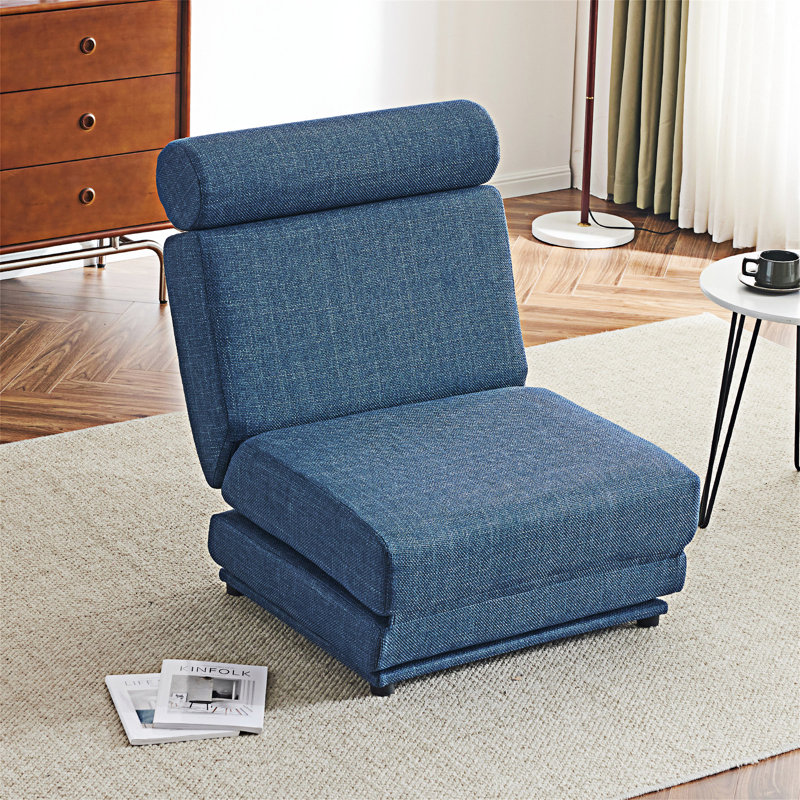 Modern Foldable Single Sofa Bed, Blue