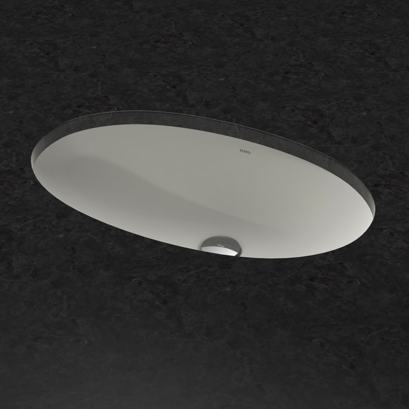 Lavabo de salle de bain ovale encastrable 24 po avec coton blanc TOTO® avec CEFIONTECT®