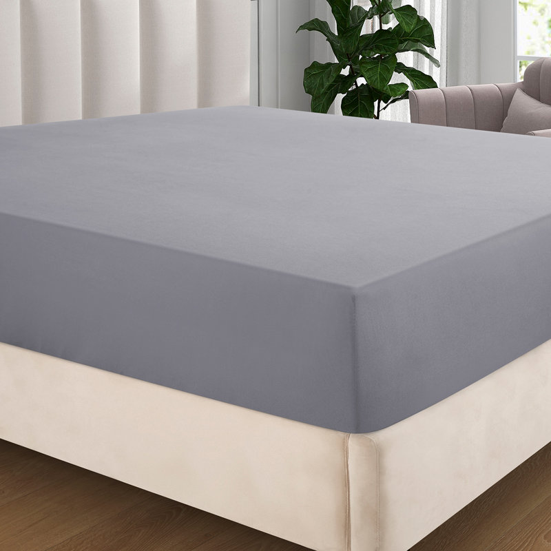 Angeliza Microfiber Standard Fitted Sheet, Single (3'), Silver
