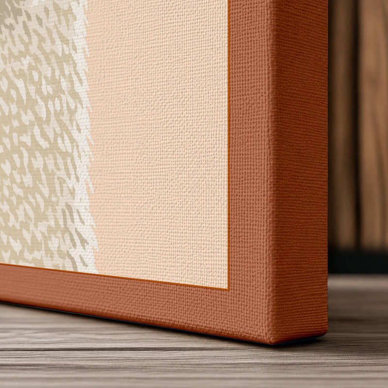 Gentle Llama Minimalist - Wrapped Canvas, 24x16 - 61.0 x 40.6 cm, Terracotta Border