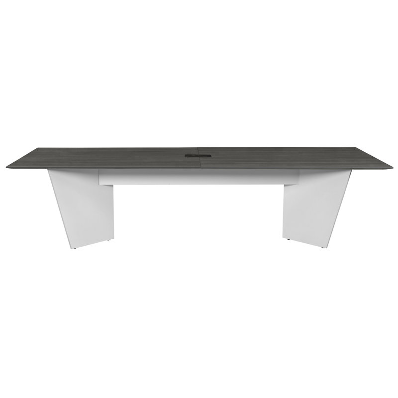 Table de conférence Array avec œillets de puissance, H 29 po x L 120 po x l 48 po, Bois de frêne gris / blanc