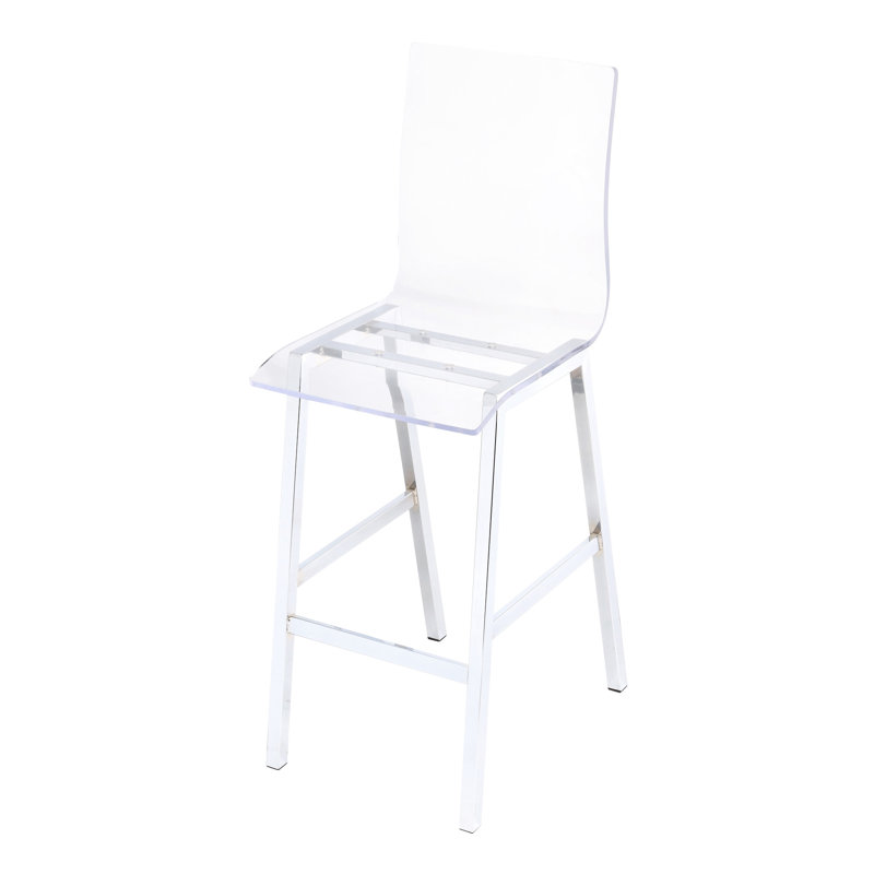 Chaises de hauteur comptoir en acrylique transparent de 2 - polyvalentes pour différents styles d'intérieur et occasions de salle à manger modernes avec dossier en métal