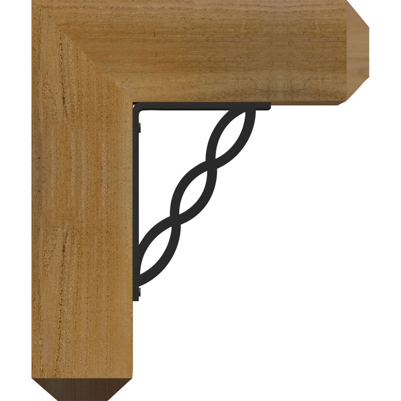 Loera 4" Triple Brace Craftsman Ironcrest Bracket, 23"H x 20"D, 3 1/2"W x 4"T Western Red Cedar (Smooth)