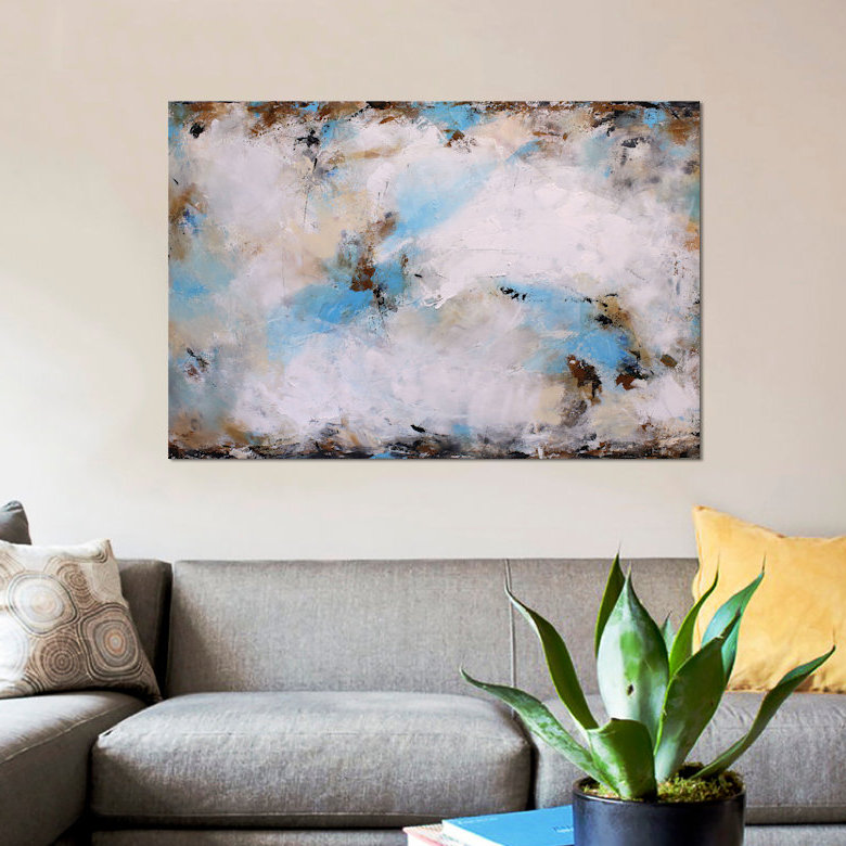 « blue harmonie », impression sur toile, H 8 po x l 12 po x P 0,75 po, Pas de tapis, Toile tendue