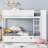 Solid Wood Platform Twin Over Twin Bunk Bed, Storage Integrated With 2 Drawers and Multi-layer Cabinet, Classic White