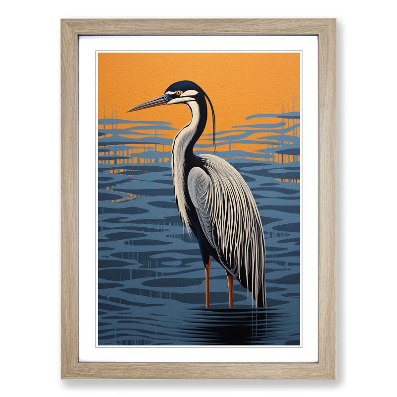 Heron Op No.2 - Framed Print