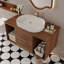 Meuble-lavabo mural moderne 39,4 po avec lavabo ovale en céramique, conception flottante, armoire en bois multi-couches, tiroirs à fermeture en douceur, tablette ouverte-2107834121-2107834126-2107834120