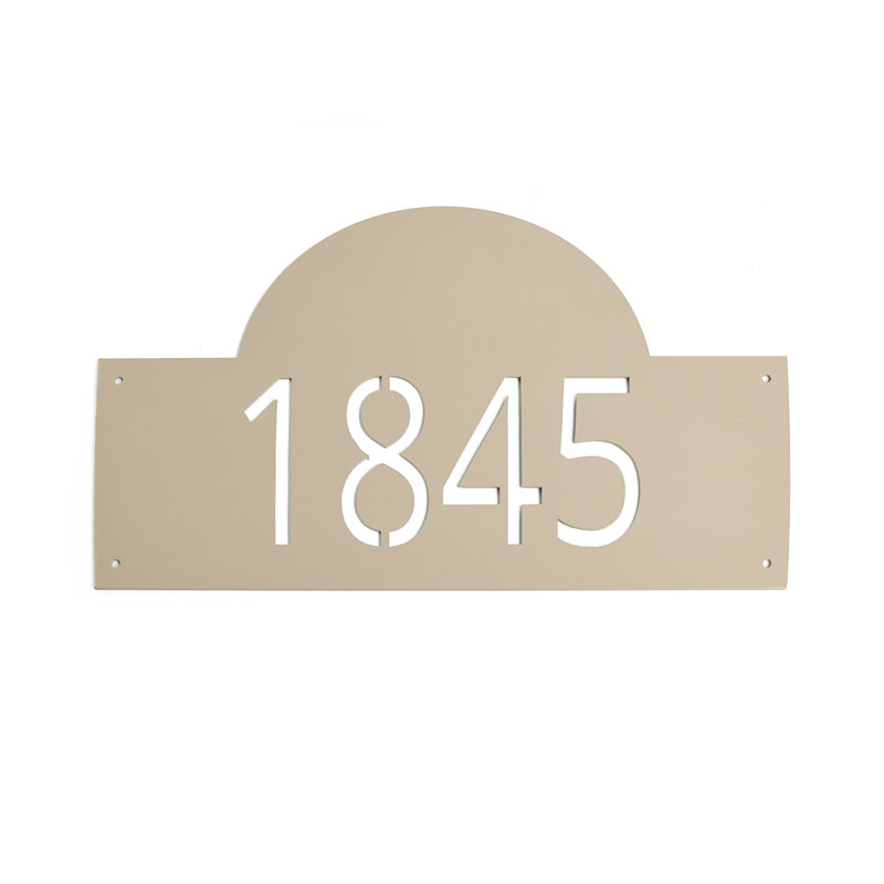 Plaque d'adresse murale 1 ligne, Taupe
