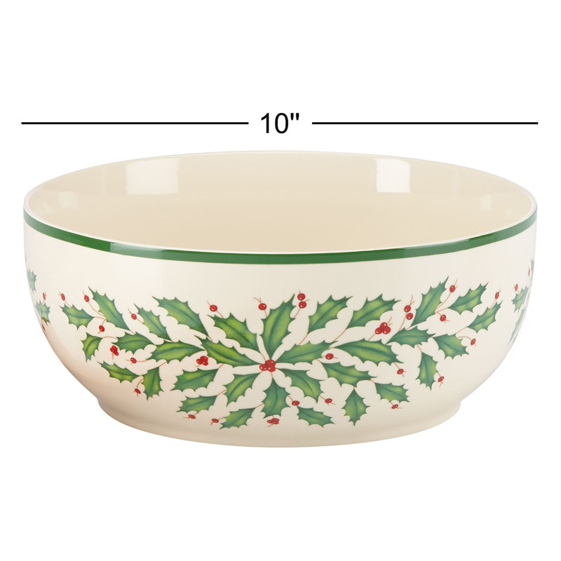 Lenox Holiday Salad Bowl with Wooden Servers