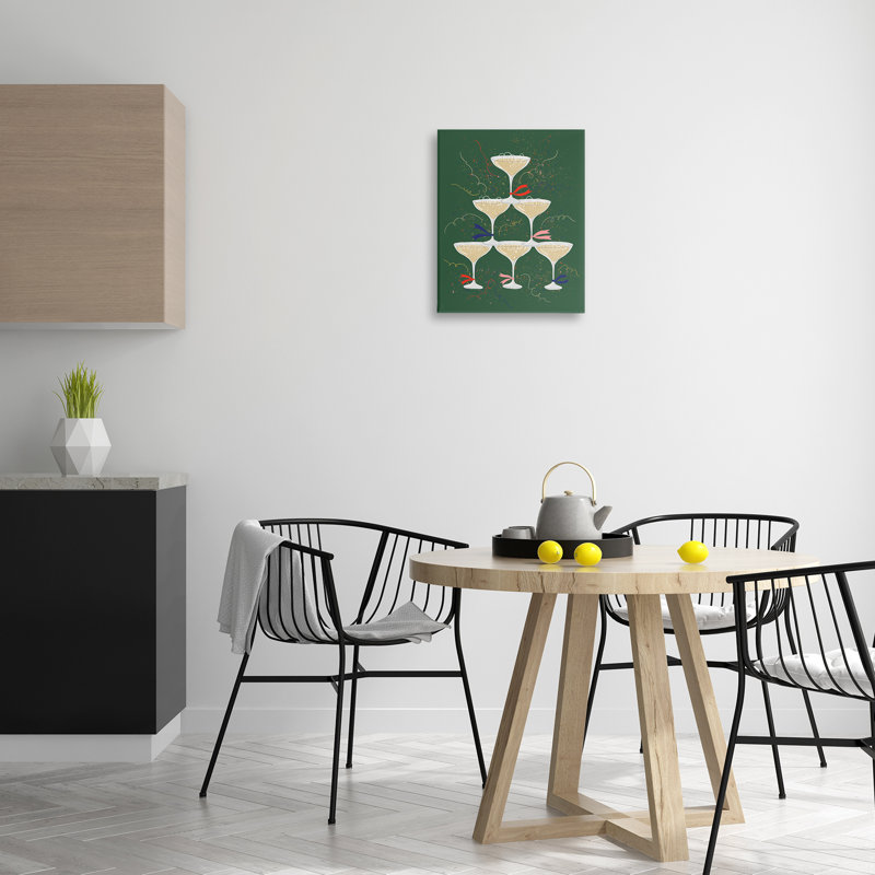  «Celebration Drinks Tower», art mural sur toile par Kristina Hultkrantz, H 20 po x l 16 po