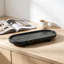 Plateau de meuble-lavabo ovale en marbre avec pieds, plateau décoratif en pierre naturelle pour distributeur de savon, parfum, porte-clés et anneau, petit plateau de service pour la cuisine et l'organisation à la maison, noir et gris