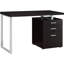 Bureau 3 pièces fini cappuccino pour un bureau élégant avec 3 tiroirs : un bureau moderne et fonctionnel