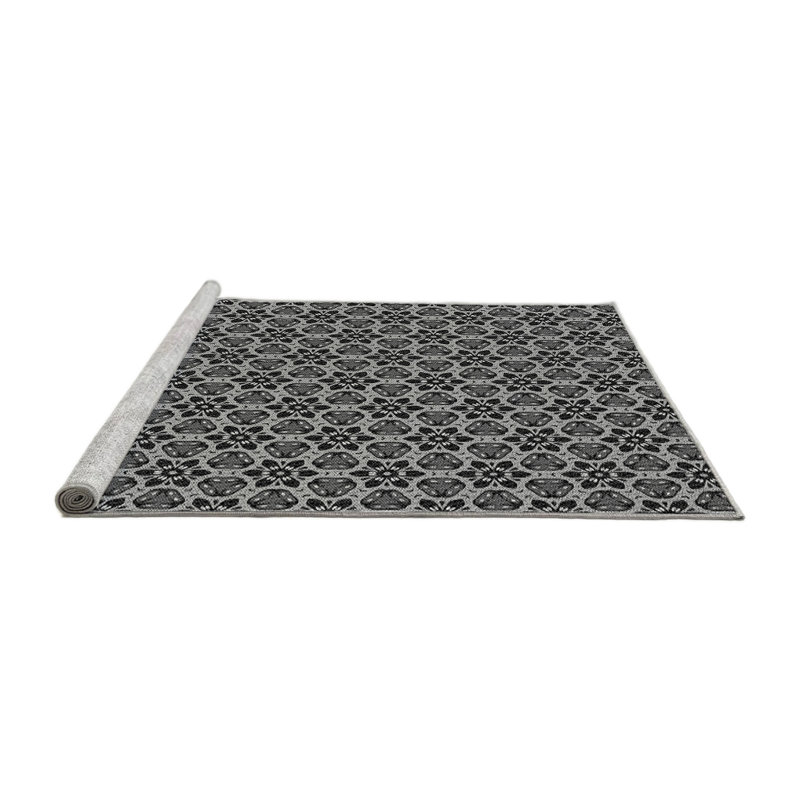 Tapis 100% à motifs lavables à la machine 2989 WSH-PAT3077-GRY, Rectangle 8 pi x 12 pi