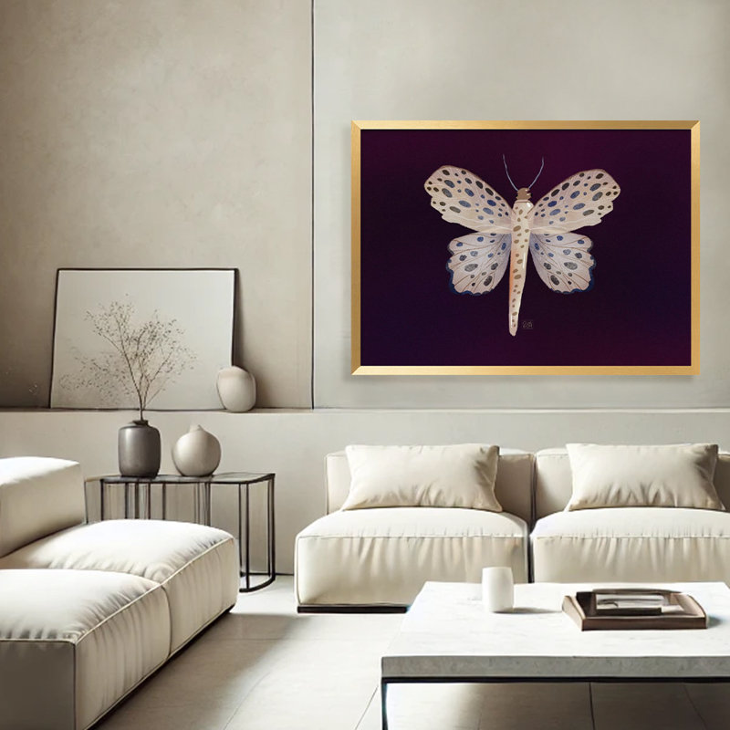 Nature Inspired "Butterfly" Framed Print Wall Art, 24" H x 30" W