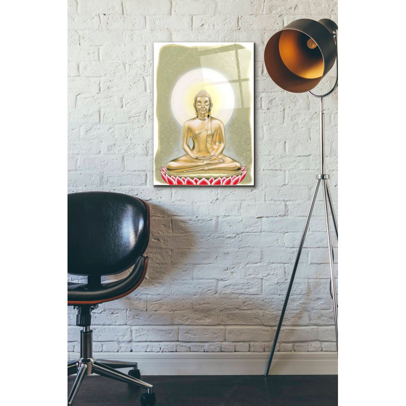 «Buddha» par Zigo Tanabe, art mural en verre acrylique, H 24 po x l 16 po x P 0,12 po
