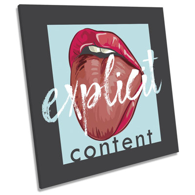 Explicit Content Lips - Wrapped Canvas Print