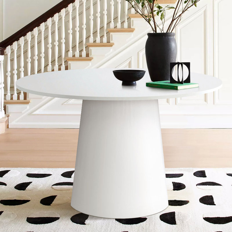 Table de salle à manger 46 ", Blanc, H 29,5 po x L 46 po x l 46 po