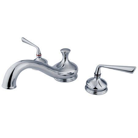 Robinet de baignoire romaine à fixation sur plateau à poignées doubles Copenhagen, Chrome poli