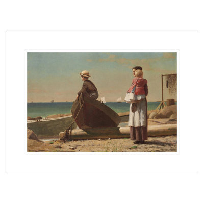 Papa arrive! par Winslow Homer - Impression giclée encadrée