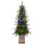 Arbre de Noël vert 4 pi avec base scintillante - 100 lumières DEL multicolores, 396 pointes, baies rouges et pommes de pin, branches pleines en PE / PVC, pot lumineux festif-382517000