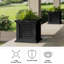 Boîte à fleurs en faux rotin 14,65 po Pure Garden, noir-1007708058