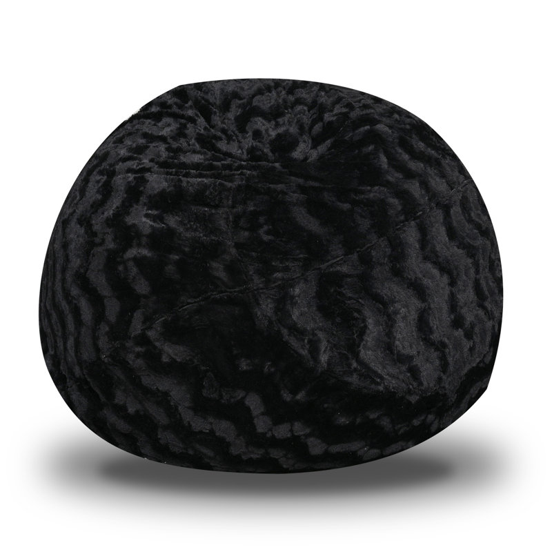 Fauteuil à billes Leeban, H 39 po x l 56 po x P 56 po, Similifourrure noire