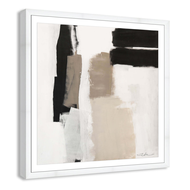 «Earth Scapes II-A» par Casa Fine Arts, H 42,5 po x l 42,5 po x P 1,25 po, Encadrement cubique blanc