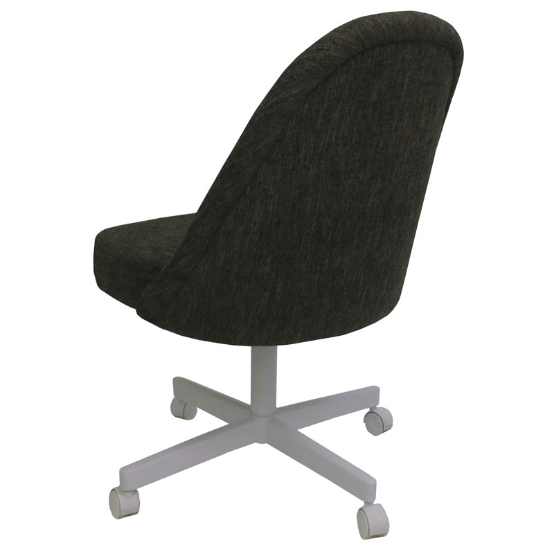 Chaise d'appoint rembourré, Blanc, Vinyle gris