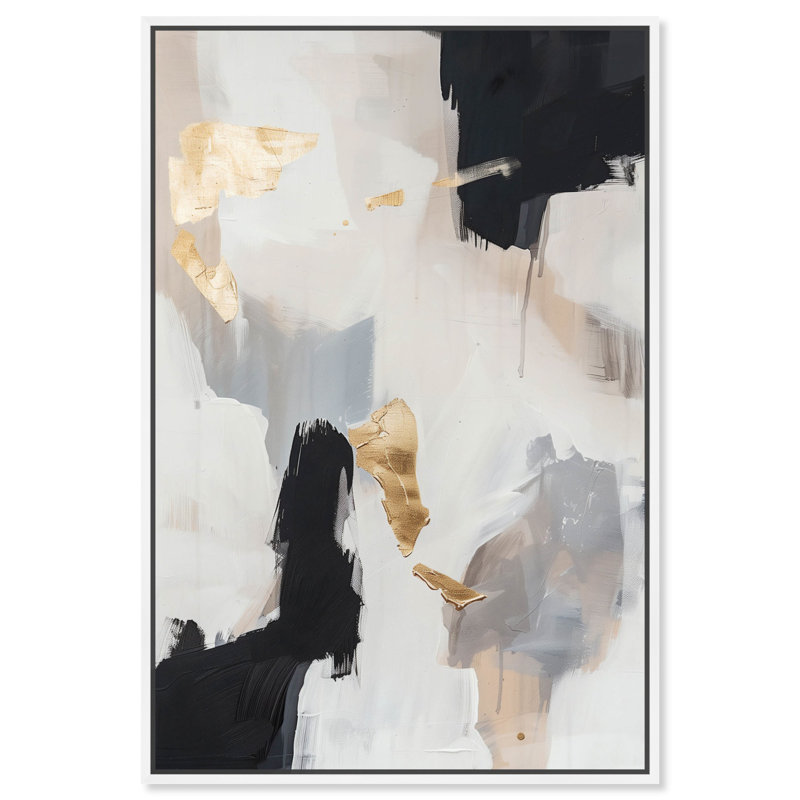 «Gentle Touch Canvas Midcentury», art mural abstrait par Art Remedy, Cadre blanc, H 31 po x l 21 po