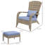 Chaise Adirondack de patio en osier avec repose-pieds, fauteuil d'extérieur