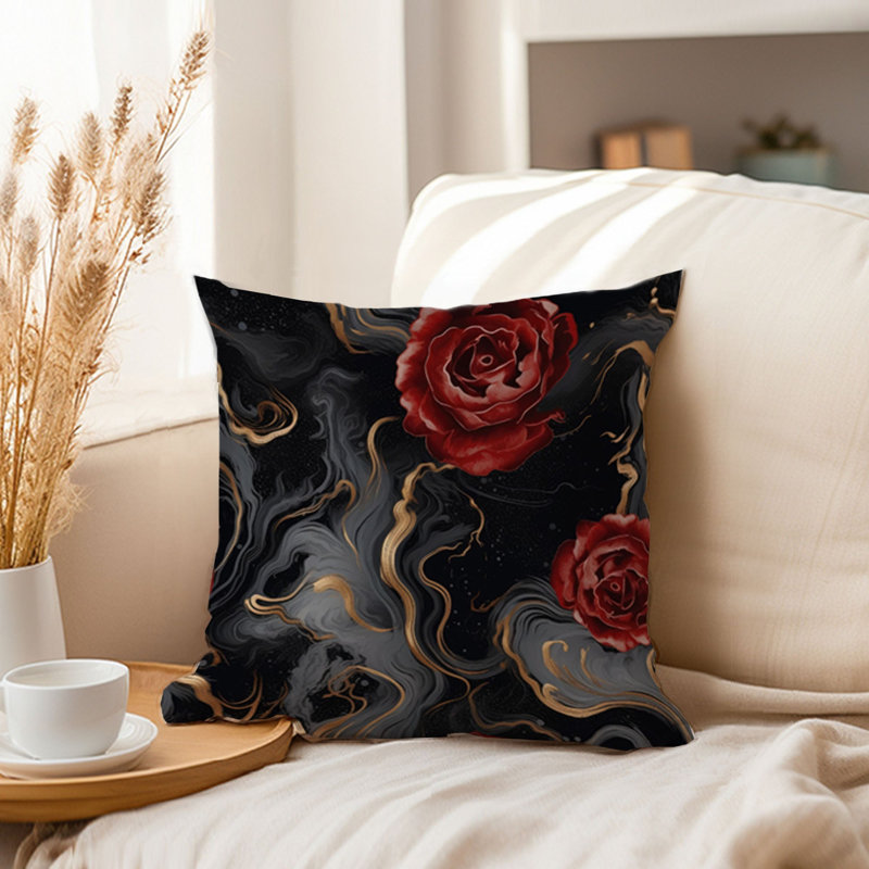 Floral Luxe Rose Flowers XII Modern, 16"H x 16"W