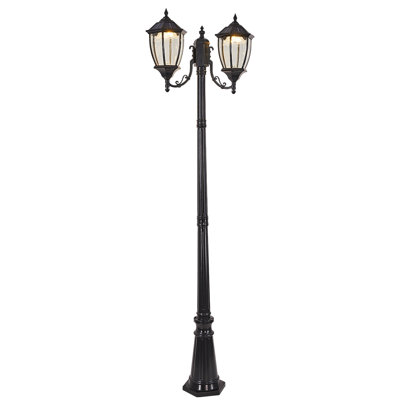 Solar Powered Dual-Head Outdoor Lamp Post Light(Full)