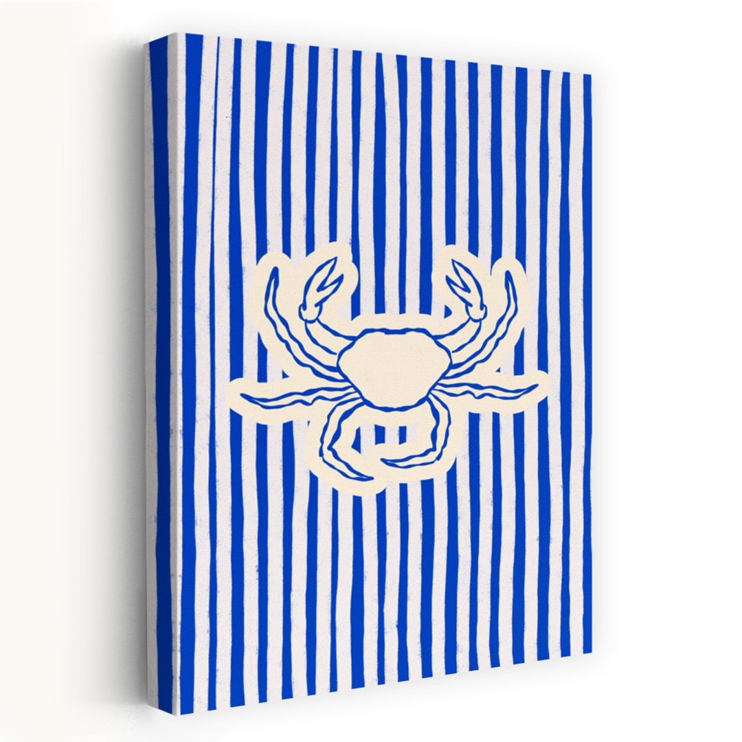 Nautical Blue Crab Crab Coastal Wall Art Print