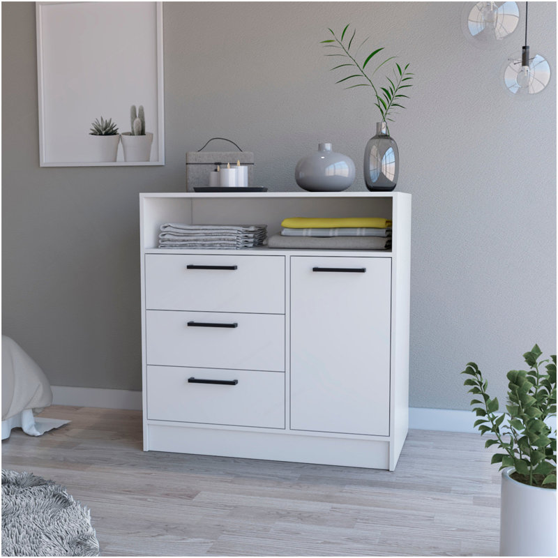 Commode 3 tiroirs blanche